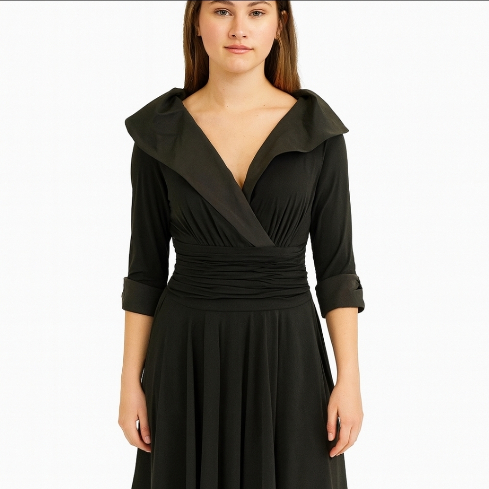 Jessica Howard Black Old Hollywood Dress Sz 14W